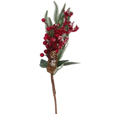 China Foam Red Berry Artificial Pine Branches For Christmas Tree Decoration Popular for sale