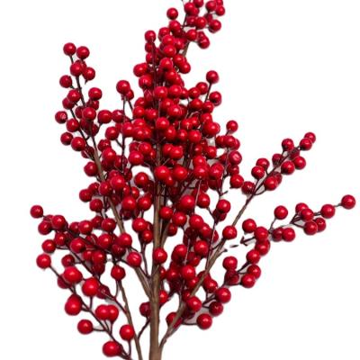 China Foam Wholesale Red Cherry Artificial Fruit Berries Christmas Decoration Craft for sale