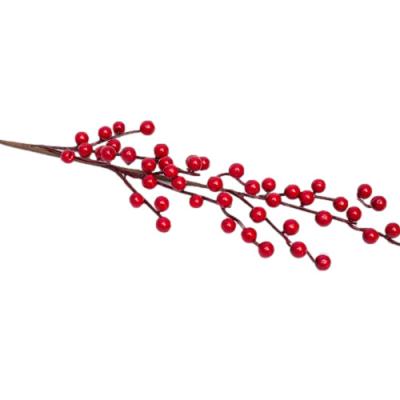 China Wholesale Decoration Berry For Christmas Artificial Red Flower PE Plant Decor for sale