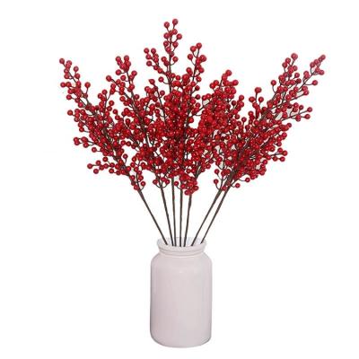 China Artificial Flower Home Christmas Foam New Arrivals Decoration Single Red Berry for sale