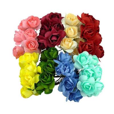 China Promotional High Quality Artificial Paper Flower Azalea For Wedding Home Paper Flower Decor for sale