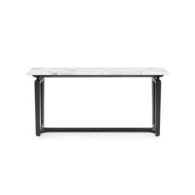 China Contemporary Narrow Color White Marble Worktop Tall Coffee Table Side Table for sale