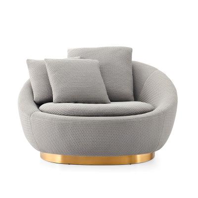 China Recliner Sofa Chair Contemporary Moon Round Swivel Chair With Stainless Steel Nickel Brushed for sale