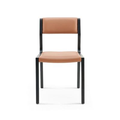 China OEM Foshan Armless Factory Wholesale Contemporary PU Leather Dining Chair Without Arms for sale