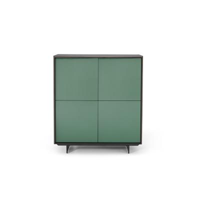 China Living Room Cabinet Design Bright Wooden Modern High Gloss Green Side Cabinet With 4 Drawers for sale