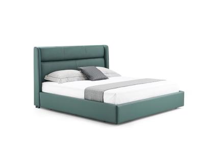 China Italian Luxury Adjustable Bedroom Furniture Design Green Leather Bed (Other) for sale