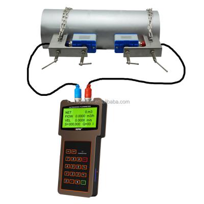 China Steel Handheld Portable Ultrasonic Flow Meter Water Clamp On Ultrasonic Flow Meter For Sale for sale