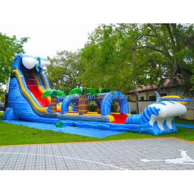 China Waterproof 24ft Wild Waves Combo Inflatable Slides Commercial Inflatable Water Slides for sale