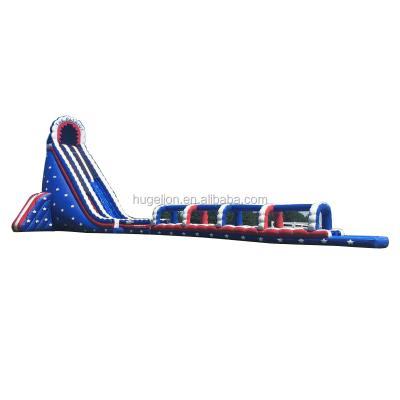 China Long Water Slide Adults Blue Water Slide 40ft Patriot Waterproof Mega Water Slide Wet Slide With Pool for sale