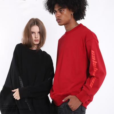 China New Style Breathable High Quality Crewneck Custom Logo Printed Plain French Terry Drop Shoulder Unisex Oversized Sweatshirt for sale