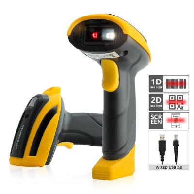 China High Quality Handheld Android Barcode Cable Scanner ABS+PC GTCODESTAR Qr 2D Code Reader Scanner for sale