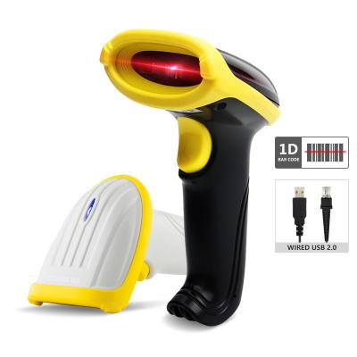 China High Quality ABS+PVC+PC Barcode Scanner Handheld 1D Reader Wired Laser Barcode Scanner For POS System for sale