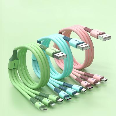 China Wholesale 3 in-1with LED Light Charging Cable Type C Android Mobile Phone 3 in 1 Charging Cable for sale