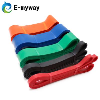 China 100% Natural Latex 208cm Pull Up Aid Band Fitness Strength Band Power Exercise Latex Stretch Custom Resistance Bands for sale