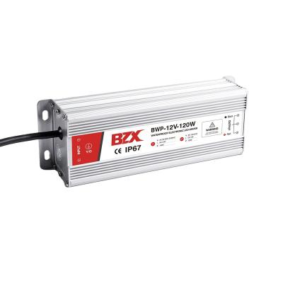 China BZX 12V 120W ip67 10A outdoor aluminum waterproof power supply LED power supply for lighting cctv camera systems for sale