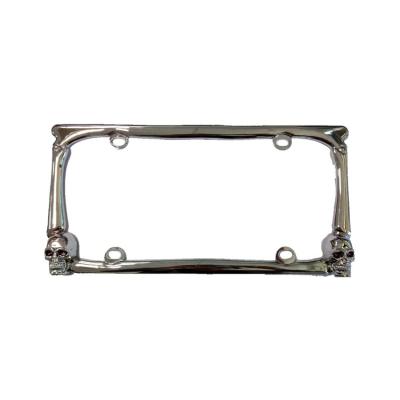 China Quality Price Zinc Alloy Car Number Skull Plate Guaranteed Fit License Plate Frame For USA for sale