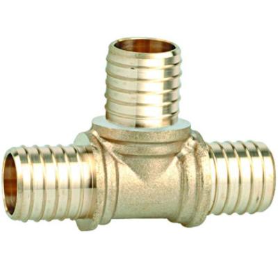 China Steam Tee Pex Crimp Fitting Female Thread With Brass Sleeve for sale