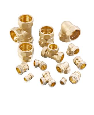 China Pex Brass Al Pex Adapter Tee Elbow Straight Nipple Al Pex Pipe Thread Compression Fitting With Screw for sale