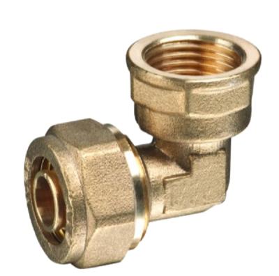 China Pex-Al-Pex Pipe Compressor Elbow Female Thread Adapter Brass Equal for sale