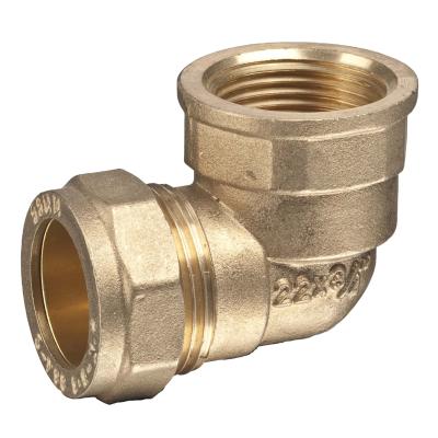 China female compression fitting brass elbow ring ferrule connector female custom size for sale