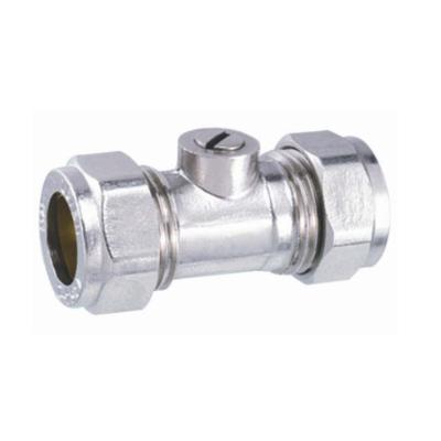 China General Isolation Valve Copper Pipe Adapter No Handle Chrome Plated for sale