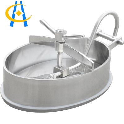 China Sanitary Stainless Steel Pressure Vessel Centripetal Oval Pressure Vessel Quick Open Manhole Covers for sale