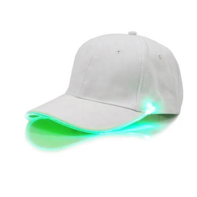 China JOINT Hot Fashion Color LED Unisex Solid White Luminous Baseball Hat Promotion Christmas Party Peaked Hat for sale