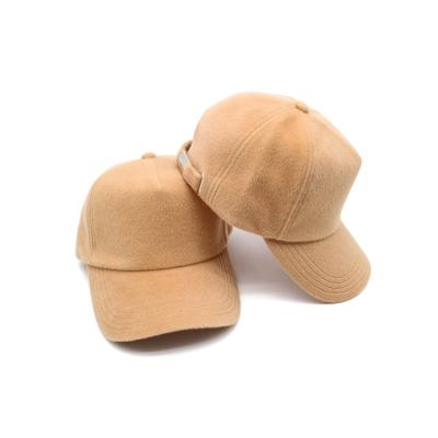 China JOINT Wholesale Custom Tan Velvet Baseball Hat Winter Hats For Women Men for sale