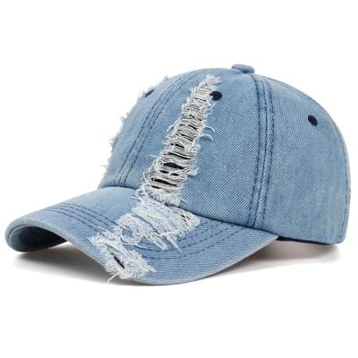 China Autumn Fashion Worn Denim Cap COMMON Spring Sun Visor Hat Trend Hole Outdoor Baseball Caps for sale