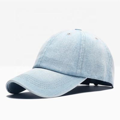 China Guangzhou COMMON Hat Cap Factory Wholesale OEM Custom Design Cotton Twill Baseball Hats Washed Plain Denim Cap for sale