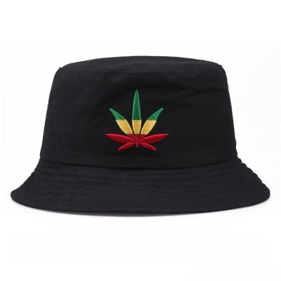 China Picture 3 Colors Sun Visor Embroidery Sun Visor Panama Flat Hats Men Women Weed Leaf Hemp Leaf Bucket Hat Summer Sun Visor Fishing Fisherman Hat maple for sale