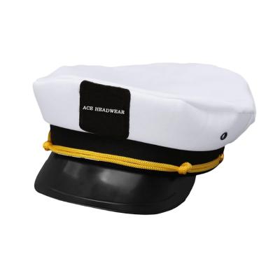 China Vintage Striped Boating Military Blank Navy Blue Sailors Navy Captain Adjustable Hat for sale