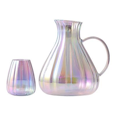 China Viable Creative Colorful High Temperature Petal Cold Water Petal Cup Set Durable Glass Household Living Room Large for sale