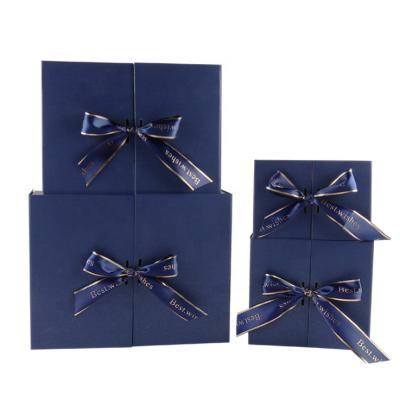 China Recycled Materials Custom Decorative Keepsake Box For Christmas Craft Paper Box With Ribbon Packaging Cardboard Gift Boxes for sale