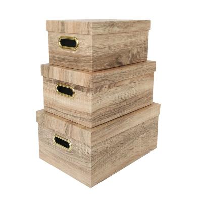 China Custom Sustainable Decorative Nested Rectangle Home Storage And Organization Paper Box Cardboard Packaging Storage Box for sale