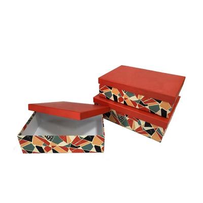 China Rectangle Paper Box Cardboard Box Sustainable Decorative Eco - Friendly Nested Packaging Storage Box for sale