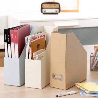 China Wholesale Storage Organization Recycled Folding Cardboard Boxes Custom Cardboard Storage Paper Organizer Desk Magazine File Rack for sale