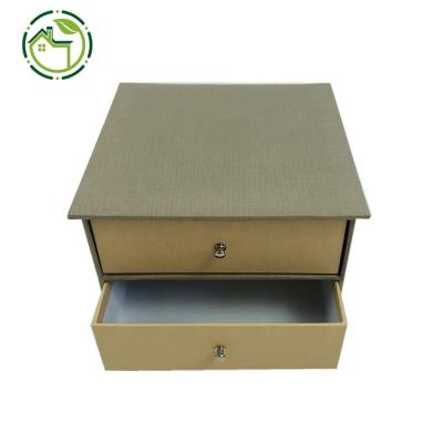 China Recycled Materials Custom Decorative Home Office Supplies Storage Paper Box And With Drawer Cardboard Desk Organizer Drawer Box for sale