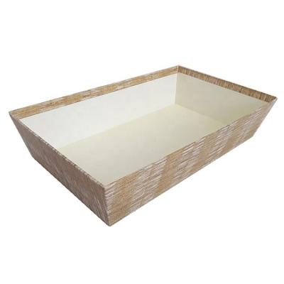 China Sustainable Manufacturer Custom Recycled Christmas Paper Packaging Box Wine And Baking Gift Basket Cardboard Tray for sale