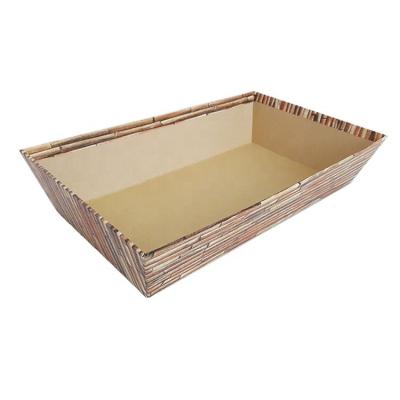 China Custom Decorative Sturdy Craft Paper Box Cardboard Bulk Gift Packing Basket Market Sturdy Tray From Viable Manufacturer for sale