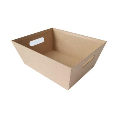 China Materials Manufacturer Recycled Christmas Paper Box Fruit Gift Basket Market Custom Tray For Gift Packages Wrapping Paper Cardboard Basket for sale