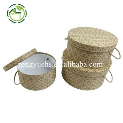 China Handmade Wholesale Custom Logo Recyclable Round Nested Cardboard Gift Box Kraft Paper Hat Box Rose Flower Box for sale