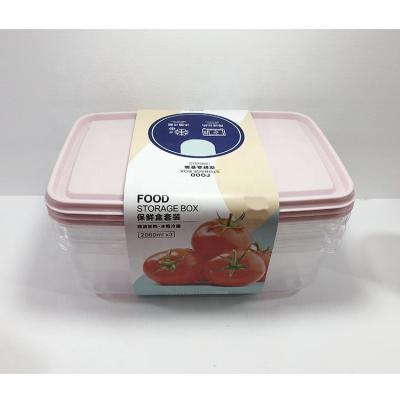 China Wholesale CLASSIC 3pcs Food Storage Box 2060ml Plastic Food Container Household Food Grade Organizer Set for sale