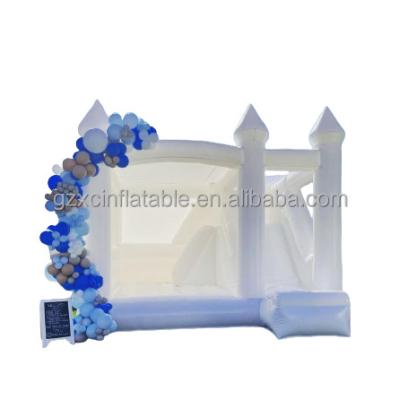 China Factory Custom Best 0.55mm PVC Inflatable Jumper Bouncy Castle With Slide White Inflatable Treble Bouncer Combo For Wedding for sale