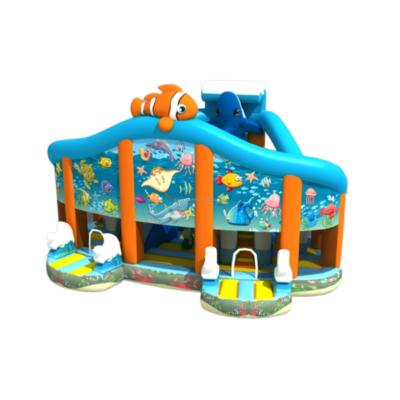 China New Design PVC 2023 World Commercial Underwater Grade Inflatable Double Slide Inflatable Bouncer For Kids for sale