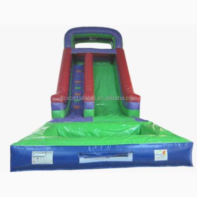 China Best0.55mm fire retardant trapaulin+1000D PVC innerial pvc inflatable slide with inflatable swimming pool children adult inflatable slide for sale