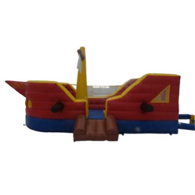 China Hot Selling Entertainment Mini Red Pirate Ship Bouncer Outdoor Inflatable Fairway Inflatable Game Fighter Bouncy Castle For Kids for sale