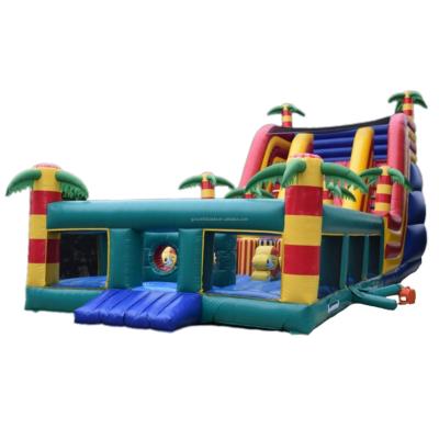 China Outdoor Commercial Giant Palm Tree Kids Inflatable Jungle Entertainment Game Jumping Inflatable Funcity Bouncy Castle Slide For Outdoor Event for sale