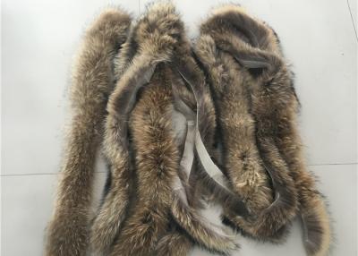 China Home Coat Raccoon Fur Collar Wind Proof With 70cm / 75cm / 80cm Length for sale