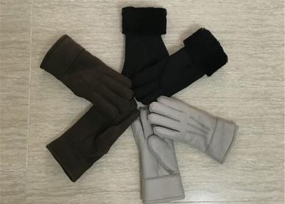 China Super weicher echter Schaffell-Velourleder Shearlings-Handschuhe SGS BV zu verkaufen